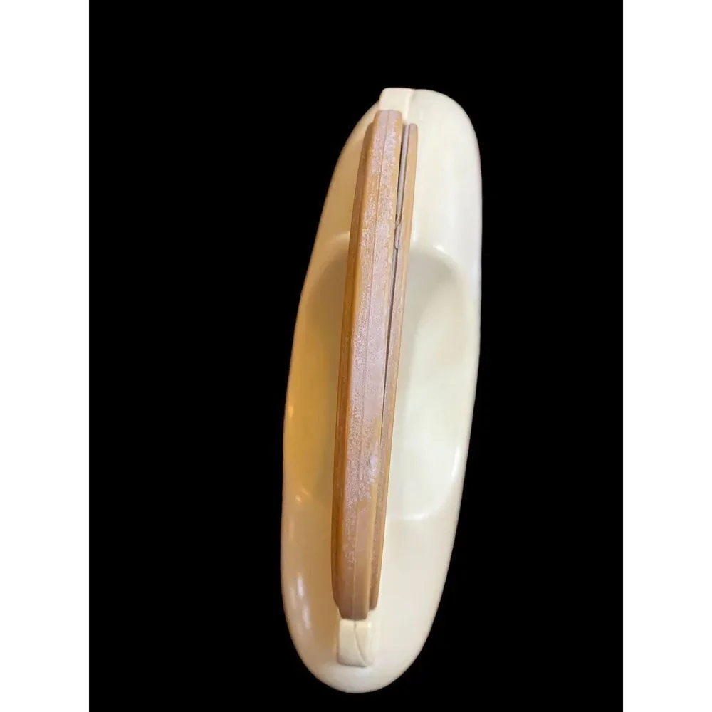 VINTAGE cream colored Cons-o-Lite Art Deco double sided mirror